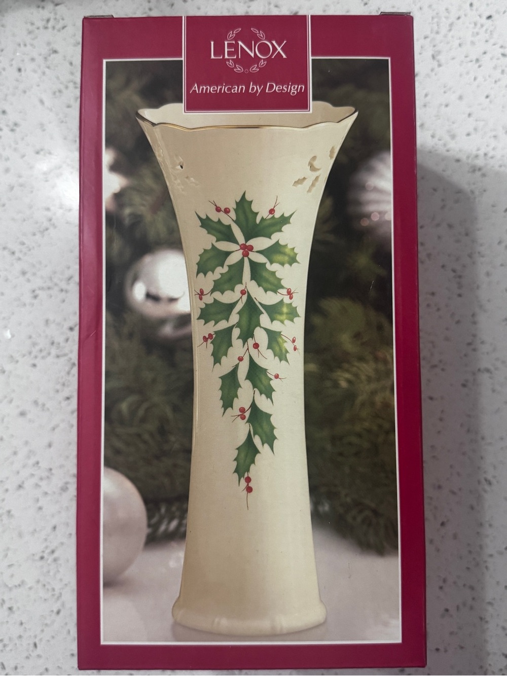 Lenox Holiday Pierced Bud Vase